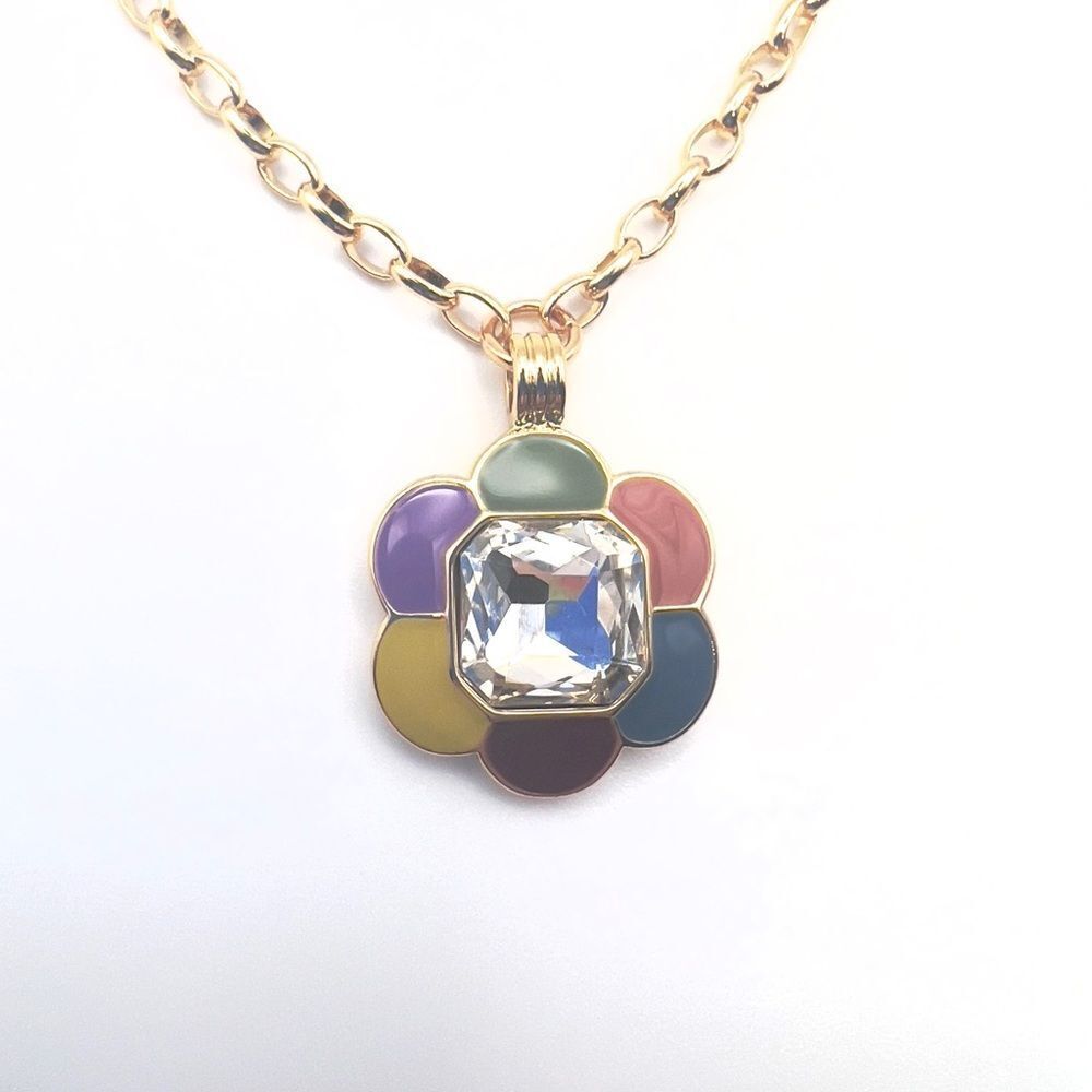 Isaac Mizrahi Gold Chain with Colorful Flower Pendant - Picture 4 of 8